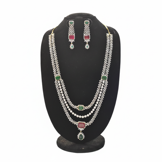 Multi-Colour Diamond CZ Necklace & Earring Set – mannequin display