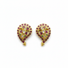 Kempu Mango Polki Kundan Stud Earrings - White Background