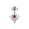 Ruby Push-Back Drop Earrings Close-Up – CZ Diamond Replica