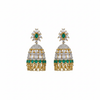 CZ Emerald Jhumki Earrings on white background