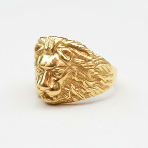 24K Gold Plated Lion Ring for Men