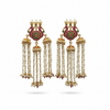 Polki Kundan Pearl Tassel Earrings - White Background Hero Shot