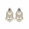 Chandbali Diamond Finished Earrings - White Background Studio Shot