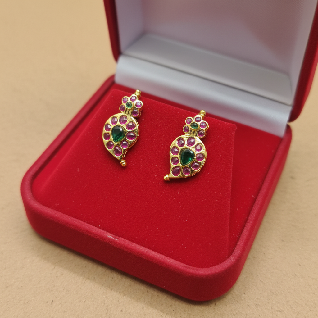 Small Kempu Mango Earrings - In Box
