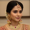 Kempu Kundan Chandbali Jhumki - Model Wear