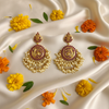 Jadau Kempu Chandbali Earrings - Lifestyle Flat Lay