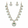 CZ Long Haram Necklace Set - Emerald Green - Flat Lay