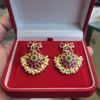 Kempu Gandabherunda Floral Earrings - In Box