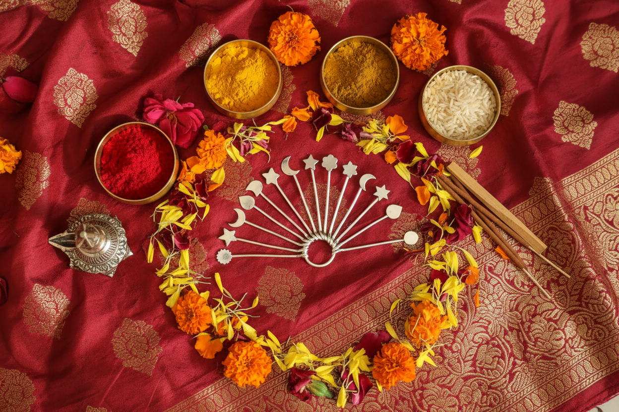 Pure Silver Pottu Kuchi - Traditional Bindi Stamps (10g)