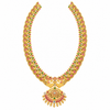 Kempu Polki mango haram necklace on white background