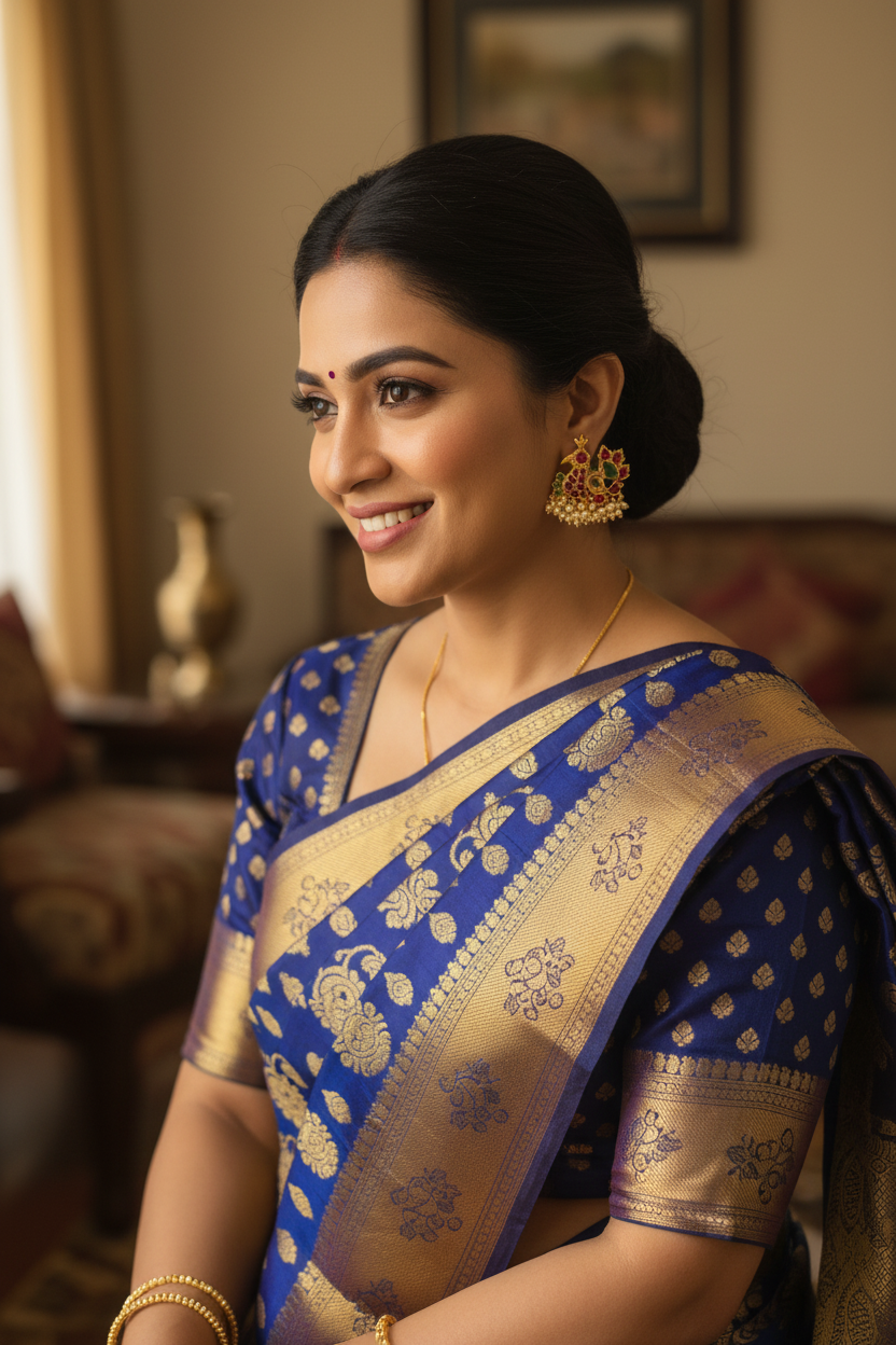 Kempu Duck Earrings worn lifestyle photo