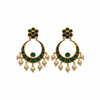 Emerald Chandbali Earrings – close-up detail shot