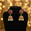 Lifestyle - Jadau Kundan Flower Jhumka on Black Velvet Stand