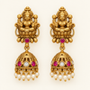 Illustrative square detail of matching earrings