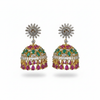 360° Rotating CZ Jhumki Multi Colour on white background