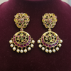 Kempu Chandbali Earrings - Flat Lay
