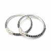 92.5 Silver Kids Bangle with Black Beads and Lion Head Clasp - White Background