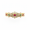 Polki CZ White Stone Floral Pendant for Changeable Bangle Bracelet