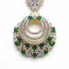 CZ Triple Crescent Chandbali Earrings - Macro Detail Shot