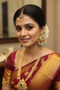 Polki Kempu Chandbali Earrings - Model Wearing