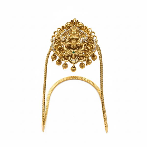 Ornate deity temple vanki armlet on white background