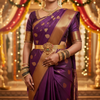 South Indian bride wearing ornate Lakshmi vaddanam