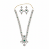 Emerald CZ Long Haram Necklace Set - Flat Lay