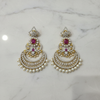 Diamond Finish Chandbali Earrings - Marble Flat Lay