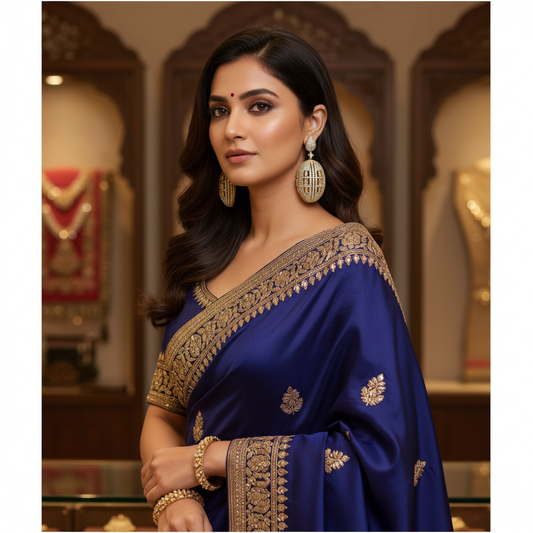 Lifestyle model wearing Openable Cage Jhumka