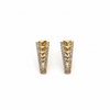 24K gold plated triangle pattern hoop earrings on white background