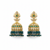 Gold Plated Polki Jhumka Flat Lay - White Background