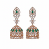 White background - Rose Gold Green Jhumka