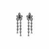 Victorian CZ Chandelier Drop Earrings - White CZ - White Background