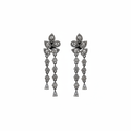 Victorian CZ Chandelier Drop Earrings - White CZ - White Background