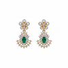 Emerald CZ earrings close-up with screw back detail