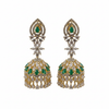White background - Gold Green Jhumka