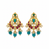 Polki Kempu Chandbali Earrings - White Background