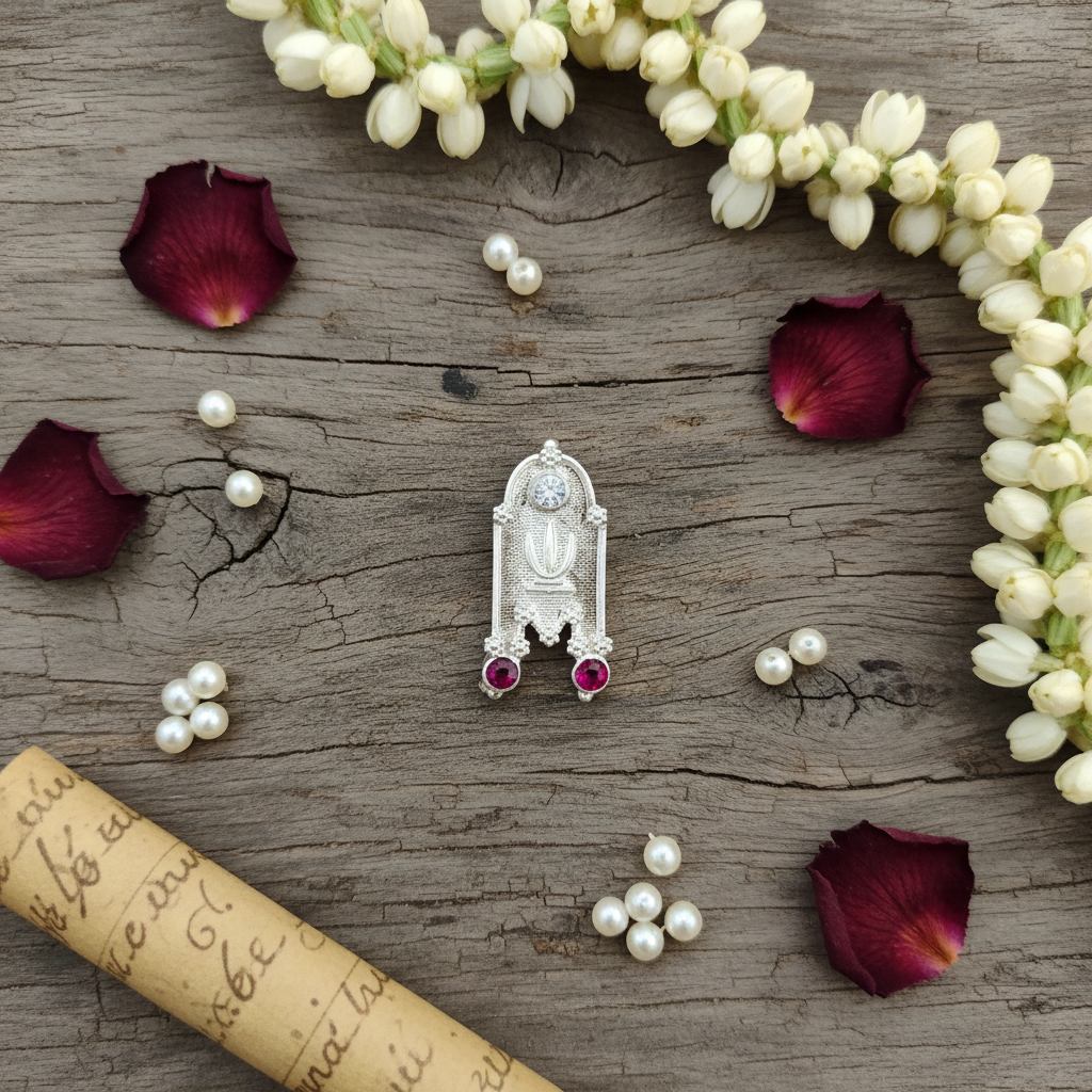 Silver Arch Pustal Pendant - Cultural Flat Lay