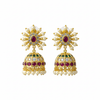 Kempu Chakra Jhumka Multi White Background