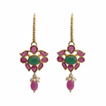 Kempu Earrings White Background