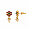 Kempu Golden Pearl Studs White Background