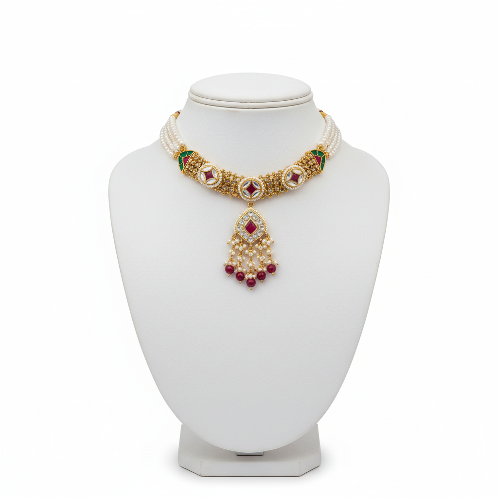 Kundan Choker Mannequin Display