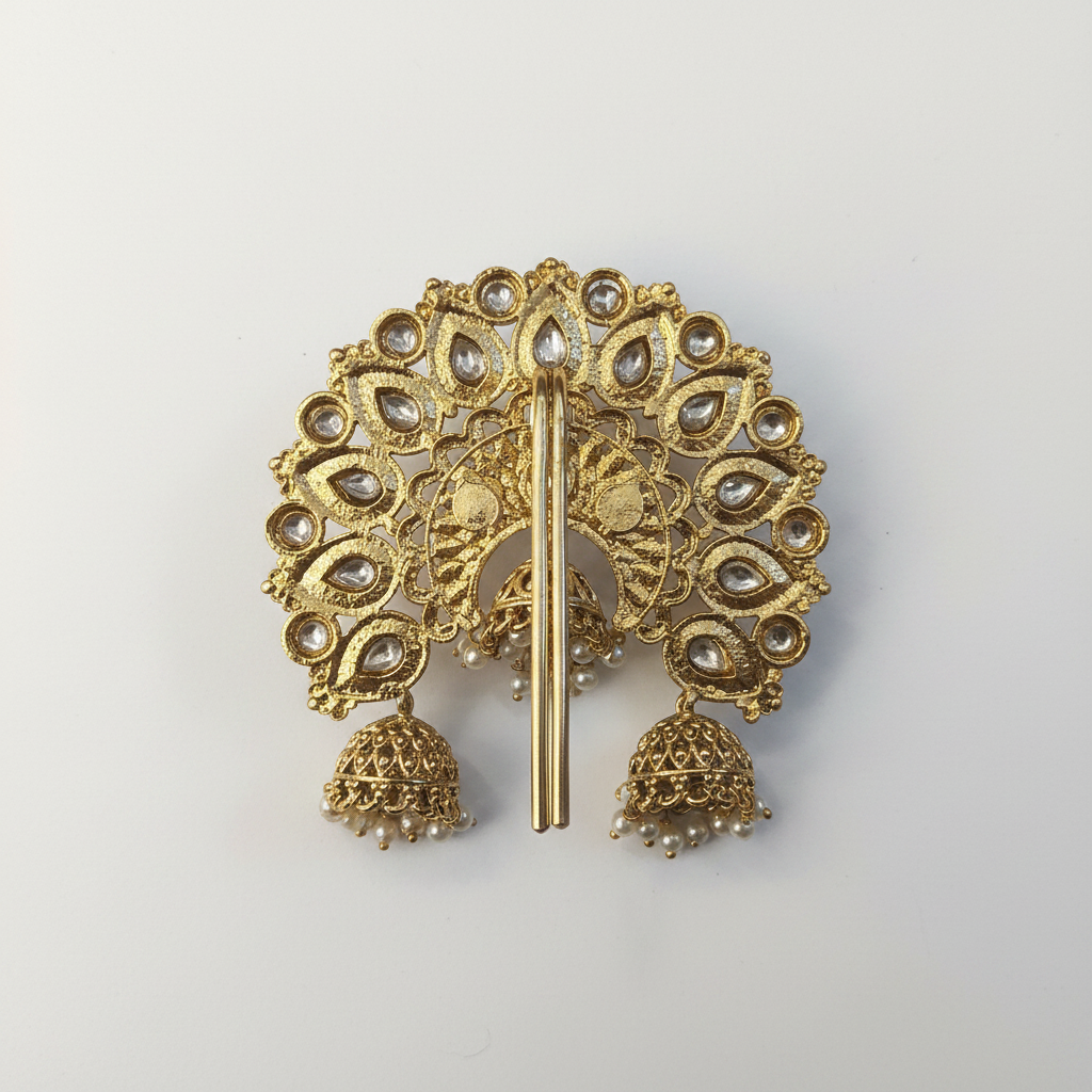 Kundan Juda Pin - Back - White Background