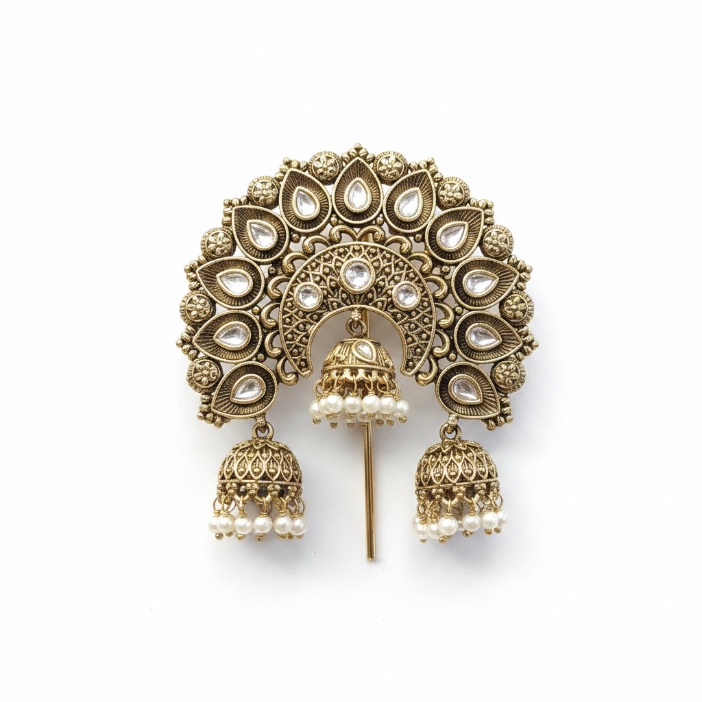 Kundan Juda Pin - Front - White Background