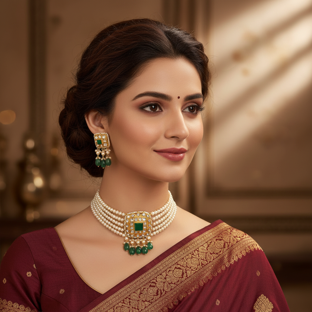 Kundan Pearls Choker Lifestyle