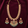 Kundan Ruby Haram Set - Flat Lay