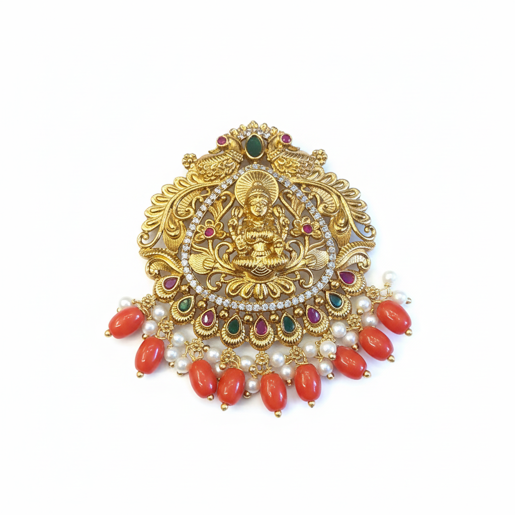 Lakshmi Temple Pendant - White Background