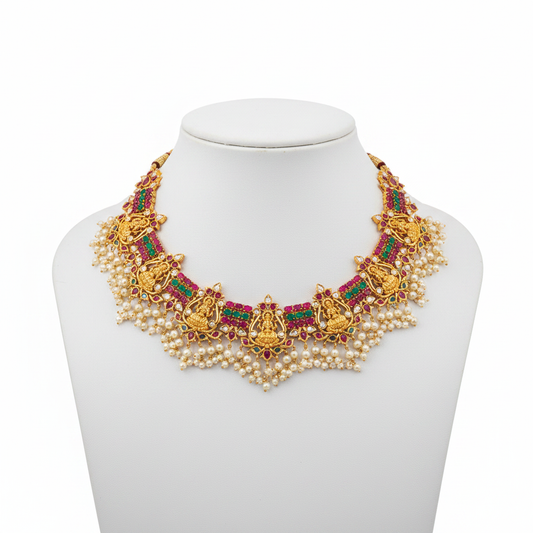 Laxmi Devi Guttapussalu Necklace Set – Mannequin Display
