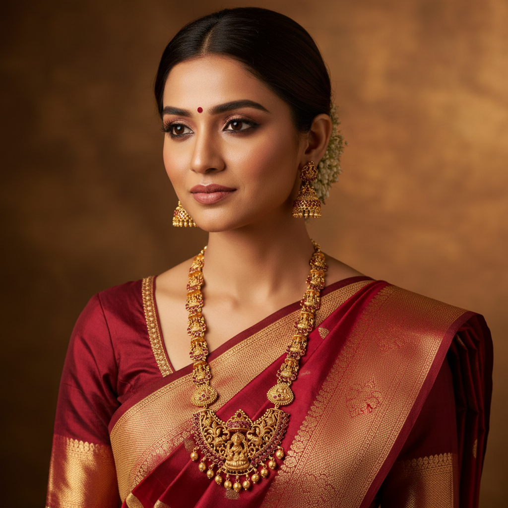 Laxmi Temple Haram – Model Wear 1:1