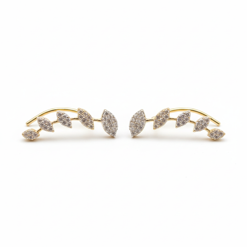 Leaf Ear Cuff on White Background